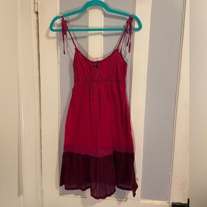 American Eagle Outfitters Pink and Purple Tie-Strap Dress (P-2)